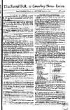 Kentish Weekly Post or Canterbury Journal Saturday 14 March 1767 Page 1