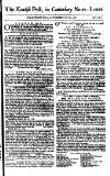Kentish Weekly Post or Canterbury Journal Wednesday 29 July 1767 Page 1