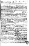 Kentish Weekly Post or Canterbury Journal Wednesday 23 September 1767 Page 1