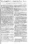 Kentish Weekly Post or Canterbury Journal Saturday 26 September 1767 Page 1