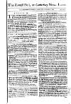 Kentish Weekly Post or Canterbury Journal Saturday 07 November 1767 Page 1