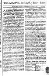 Kentish Weekly Post or Canterbury Journal Wednesday 11 November 1767 Page 1