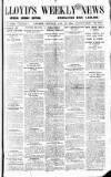 Lloyd's Weekly Newspaper Sunday 15 January 1911 Page 1