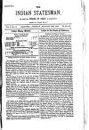 Indian Statesman Tuesday 29 January 1884 Page 1