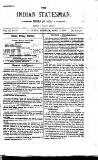 Indian Statesman Tuesday 07 April 1885 Page 1