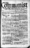 Communist (London) Saturday 01 October 1921 Page 1