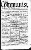 Communist (London) Saturday 05 November 1921 Page 1