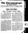 Kinematograph Weekly Thursday 04 November 1915 Page 1