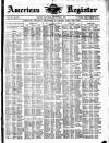 American Register Saturday 06 December 1873 Page 1