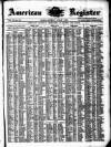 American Register Saturday 01 August 1874 Page 1
