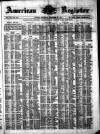 American Register Saturday 25 December 1875 Page 1