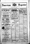 American Register Saturday 21 September 1901 Page 1