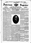American Register Saturday 20 June 1903 Page 1