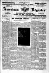 American Register Saturday 14 November 1903 Page 1