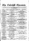 Coleshill Chronicle Saturday 14 November 1885 Page 1