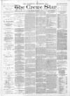 Nantwich, Sandbach & Crewe Star Saturday 01 September 1888 Page 1