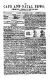 Cape and Natal News Thursday 01 December 1859 Page 1