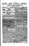 Cape and Natal News Monday 03 September 1860 Page 1