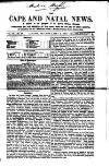 Cape and Natal News Saturday 03 May 1862 Page 1