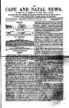 Cape and Natal News Saturday 28 June 1862 Page 1
