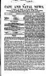 Cape and Natal News Wednesday 29 October 1862 Page 1