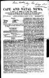 Cape and Natal News Saturday 14 March 1863 Page 1