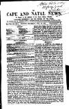 Cape and Natal News Thursday 16 November 1865 Page 1
