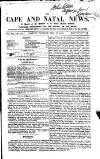 Cape and Natal News Tuesday 19 December 1865 Page 1