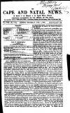 Cape and Natal News Thursday 01 February 1866 Page 1