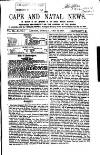 Cape and Natal News Monday 24 June 1867 Page 1