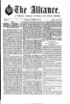 Alliance News Saturday 25 November 1854 Page 1