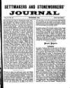 Settmakers' and Stoneworkers' Journal Thursday 01 September 1892 Page 1