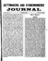 Settmakers' and Stoneworkers' Journal Saturday 01 October 1892 Page 1