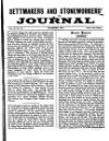 Settmakers' and Stoneworkers' Journal Thursday 01 December 1892 Page 1