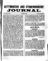 Settmakers' and Stoneworkers' Journal Tuesday 01 August 1893 Page 1