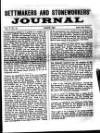 Settmakers' and Stoneworkers' Journal Sunday 01 March 1896 Page 1