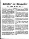 Settmakers' and Stoneworkers' Journal Friday 01 November 1901 Page 1
