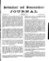 Settmakers' and Stoneworkers' Journal Saturday 01 February 1902 Page 1