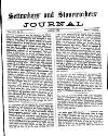 Settmakers' and Stoneworkers' Journal Wednesday 01 March 1905 Page 1