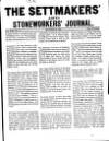 Settmakers' and Stoneworkers' Journal Sunday 01 September 1907 Page 1
