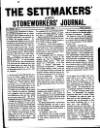 Settmakers' and Stoneworkers' Journal Monday 01 June 1908 Page 1