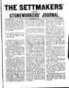 Settmakers' and Stoneworkers' Journal Tuesday 01 December 1908 Page 1