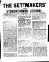 Settmakers' and Stoneworkers' Journal Monday 01 March 1909 Page 1