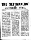 Settmakers' and Stoneworkers' Journal Sunday 01 August 1909 Page 1