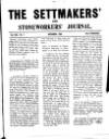 Settmakers' and Stoneworkers' Journal Wednesday 01 December 1909 Page 1