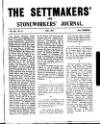 Settmakers' and Stoneworkers' Journal Sunday 01 May 1910 Page 1