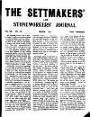 Settmakers' and Stoneworkers' Journal Wednesday 01 March 1911 Page 1