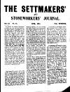 Settmakers' and Stoneworkers' Journal Saturday 01 April 1911 Page 1