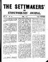 Settmakers' and Stoneworkers' Journal Monday 01 May 1911 Page 1