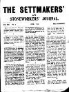 Settmakers' and Stoneworkers' Journal Thursday 01 June 1911 Page 1
